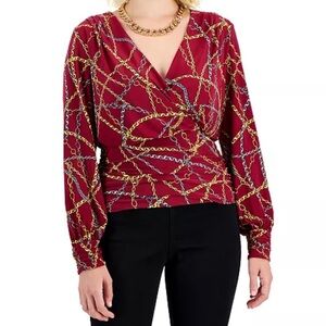 Ruched-Waist Surplice Top